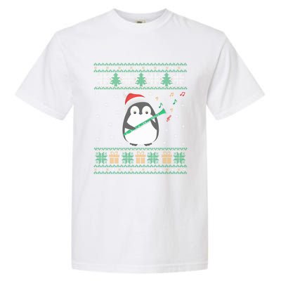 Clarinet Ugly Christmas Sweater Penguin Xmas Family Matching Cute Gift Garment-Dyed Heavyweight T-Shirt