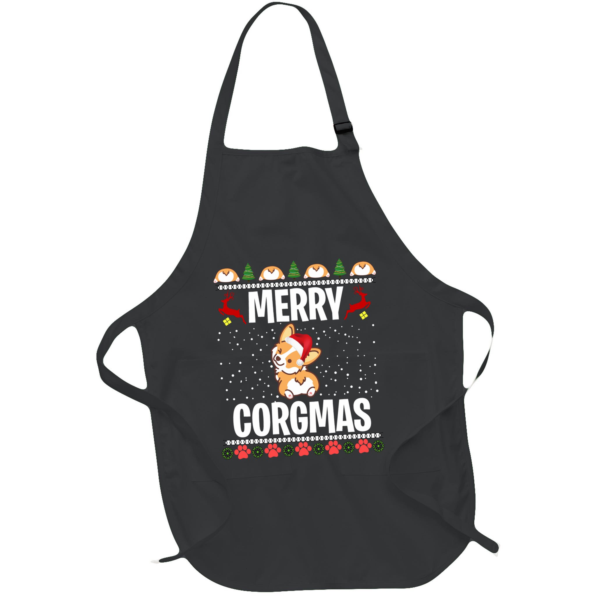 Corgi Ugly Christmas Merry Corgmas Santa Corgi Apron