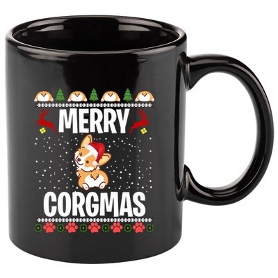 Corgi Ugly Christmas Merry Corgmas Santa Corgi 11oz C Handle Ceramic Mug