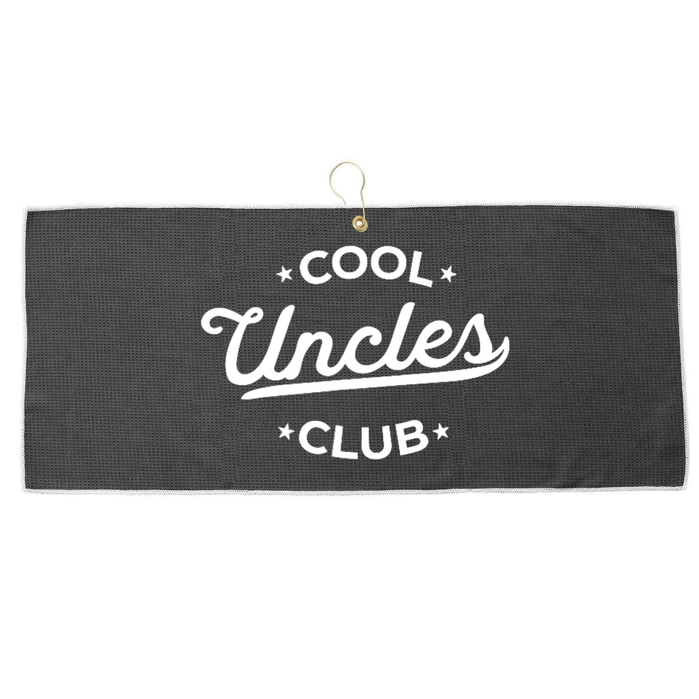 Cool Uncles Club Best Uncle Ever Funny Pocket Fathers Day Large Microfiber Waffle Golf Towel