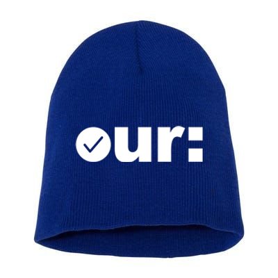 Check Ur Colon Cancer Awareness Colonoscopy Colorectal Blue Meaningful Gift Short Acrylic Beanie