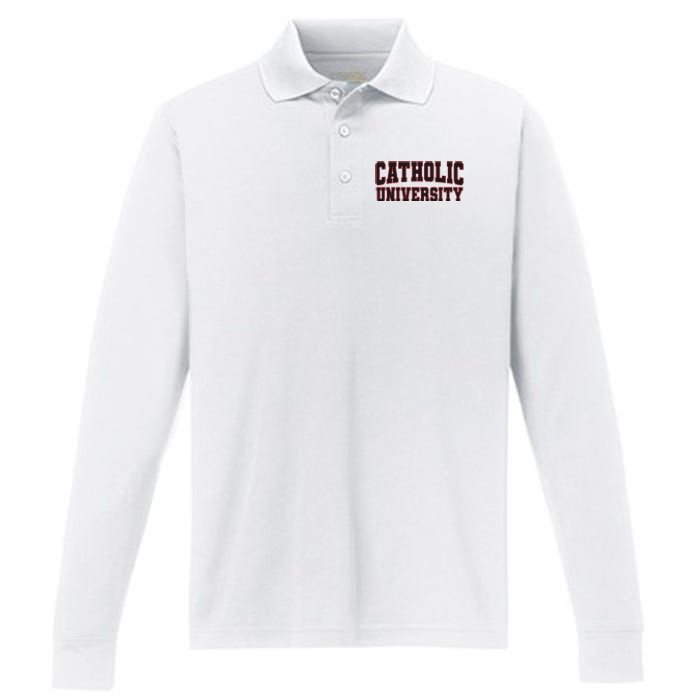 Catholic University Performance Long Sleeve Polo