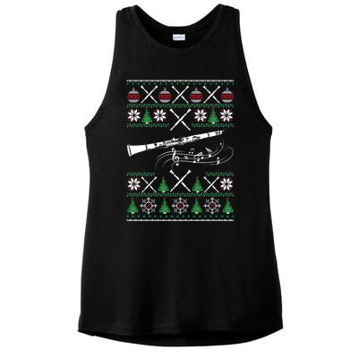 Clarinet Ugly Christmas Gift Ladies PosiCharge Tri-Blend Wicking Tank