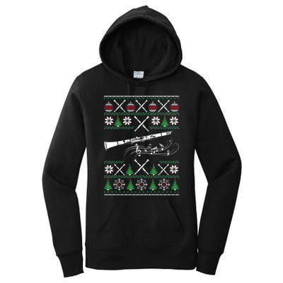 Clarinet Ugly Christmas Gift Women's Pullover Hoodie