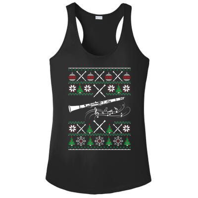 Clarinet Ugly Christmas Gift Ladies PosiCharge Competitor Racerback Tank