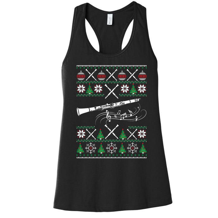 Clarinet Ugly Christmas Gift Women's Racerback Tank