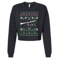 Clarinet Ugly Christmas Gift Cropped Pullover Crew