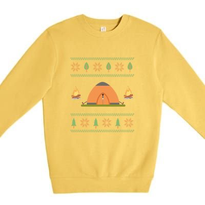 Camping Ugly Christmas Sweater Tee Camping Gift Premium Crewneck Sweatshirt