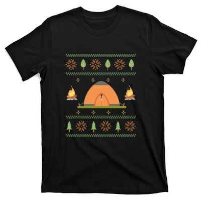 Camping Ugly Christmas Sweater Tee Camping Gift T-Shirt