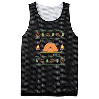 Camping Ugly Christmas Sweater Tee Camping Gift Mesh Reversible Basketball Jersey Tank