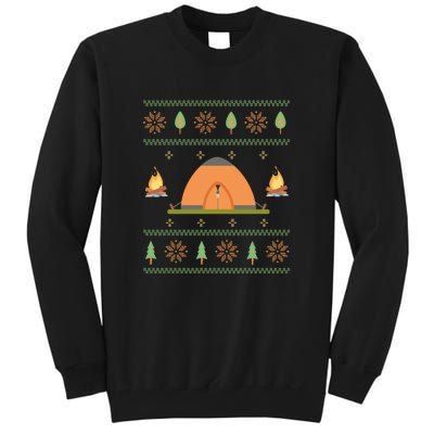 Camping Ugly Christmas Sweater Tee Camping Gift Tall Sweatshirt