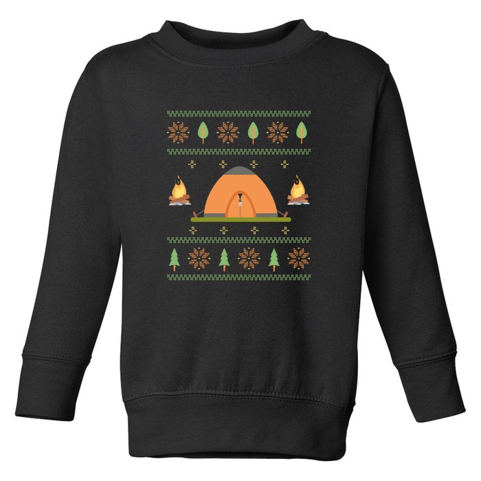 Camping Ugly Christmas Sweater Tee Camping Gift Toddler Sweatshirt