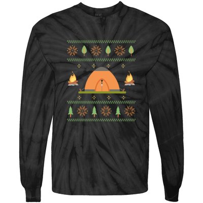 Camping Ugly Christmas Sweater Tee Camping Gift Tie-Dye Long Sleeve Shirt