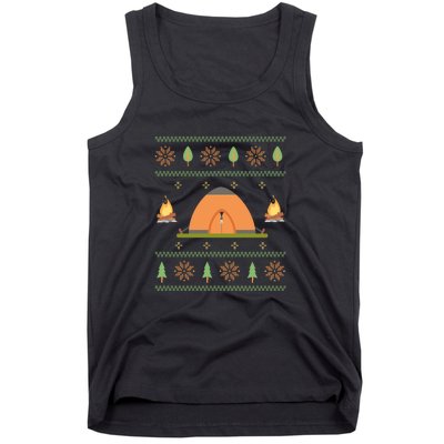 Camping Ugly Christmas Sweater Tee Camping Gift Tank Top