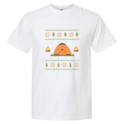 Camping Ugly Christmas Sweater Tee Camping Gift Garment-Dyed Heavyweight T-Shirt