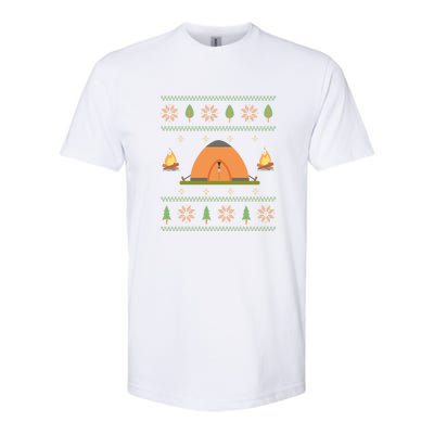 Camping Ugly Christmas Sweater Tee Camping Gift Softstyle CVC T-Shirt