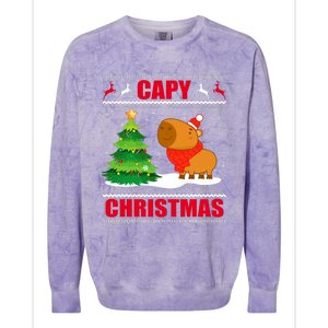 Capy Ugly Christmas Capybara Lover Christmas Colorblast Crewneck Sweatshirt