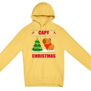 Capy Ugly Christmas Capybara Lover Christmas Premium Pullover Hoodie