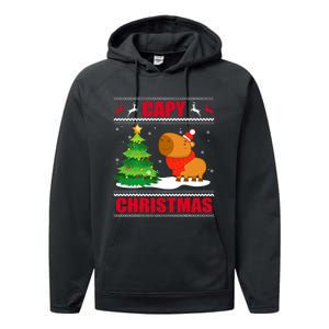 Capy Ugly Christmas Capybara Lover Christmas Performance Fleece Hoodie