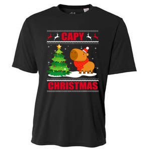 Capy Ugly Christmas Capybara Lover Christmas Cooling Performance Crew T-Shirt