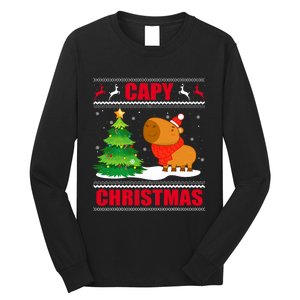 Capy Ugly Christmas Capybara Lover Christmas Long Sleeve Shirt