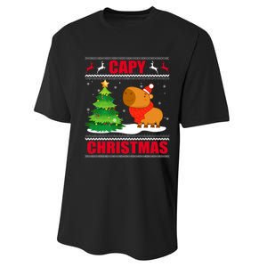 Capy Ugly Christmas Capybara Lover Christmas Performance Sprint T-Shirt