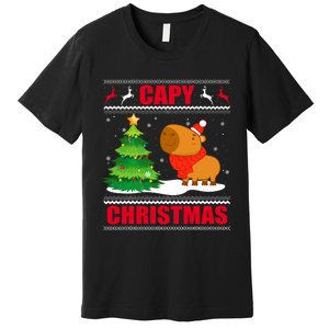 Capy Ugly Christmas Capybara Lover Christmas Premium T-Shirt