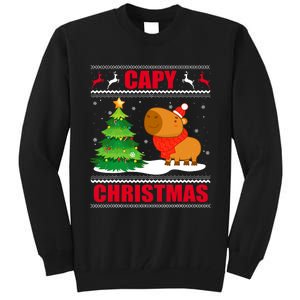 Capy Ugly Christmas Capybara Lover Christmas Tall Sweatshirt