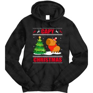 Capy Ugly Christmas Capybara Lover Christmas Tie Dye Hoodie