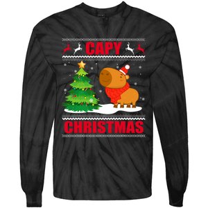 Capy Ugly Christmas Capybara Lover Christmas Tie-Dye Long Sleeve Shirt