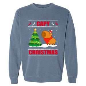 Capy Ugly Christmas Capybara Lover Christmas Garment-Dyed Sweatshirt