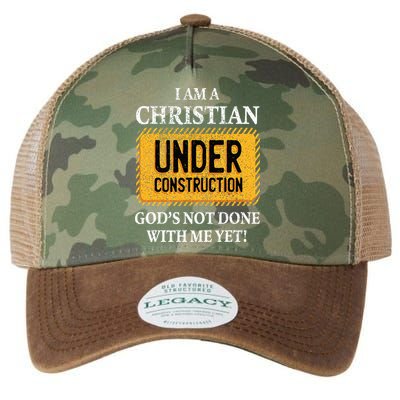 Christian Under Construction Funny Christian Legacy Tie Dye Trucker Hat