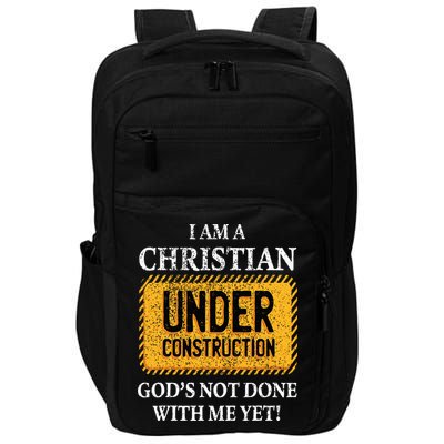 Christian Under Construction Funny Christian Impact Tech Backpack