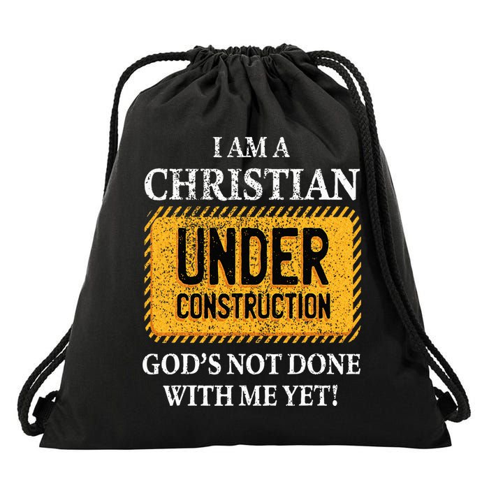 Christian Under Construction Funny Christian Drawstring Bag