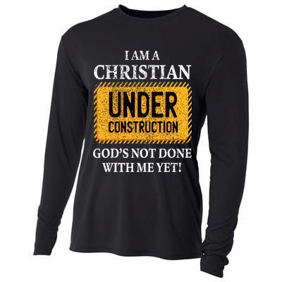Christian Under Construction Funny Christian Cooling Performance Long Sleeve Crew