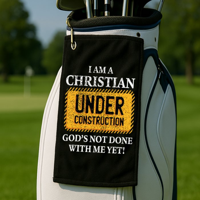 Christian Under Construction Funny Christian Golf Towel