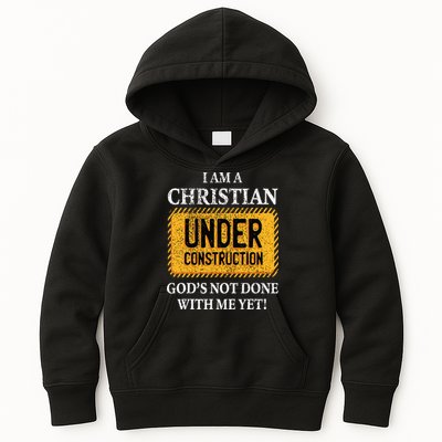 Christian Under Construction Funny Christian Kids Hoodie