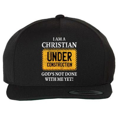 Christian Under Construction Funny Christian Wool Snapback Cap