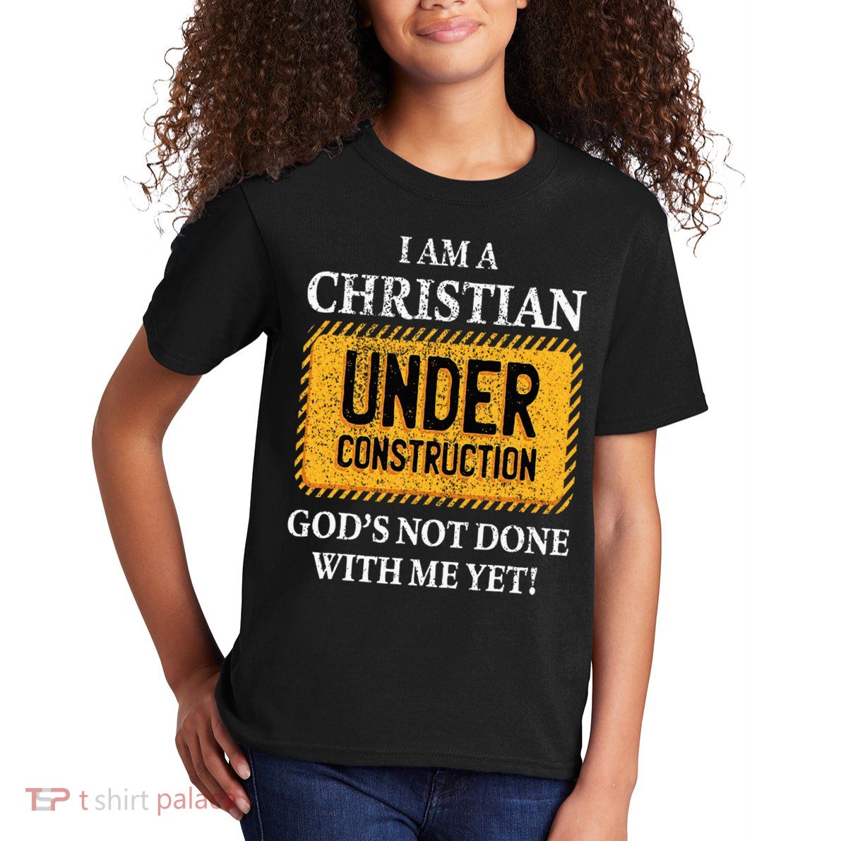 Christian Under Construction Funny Christian Kids T-Shirt