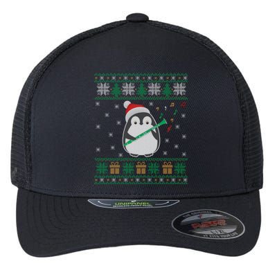 Clarinet Ugly Christmas Sweater Penguin Xmas Family Matching Cool Gift Flexfit Unipanel Trucker Cap