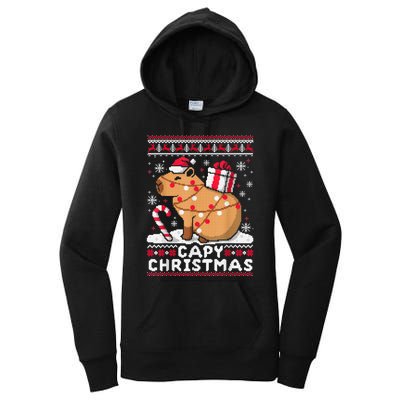 Capy Ugly Christmas Sweater Capybara Lover Christmas Women's Pullover Hoodie