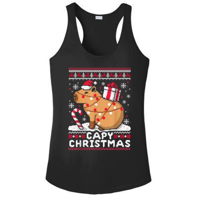 Capy Ugly Christmas Sweater Capybara Lover Christmas Ladies PosiCharge Competitor Racerback Tank