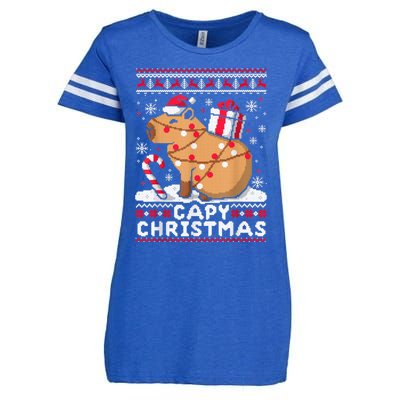 Capy Ugly Christmas Sweater Capybara Lover Christmas Enza Ladies Jersey Football T-Shirt