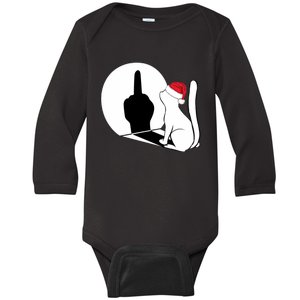 Cat Ugly Christmas Funny Merry Christmas Cat Hate Christmas Baby Long Sleeve Bodysuit