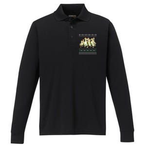 Christmas Ugly Duck Xmas Tree Funny Farmer Funny Gift Performance Long Sleeve Polo