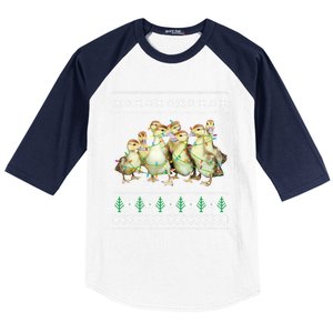 Christmas Ugly Duck Xmas Tree Funny Farmer Funny Gift Baseball Sleeve Shirt