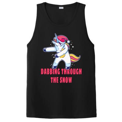 Christmas Unicorn Dabbing Through The Snow Xmas Dance Cute Cute Gift PosiCharge Competitor Tank