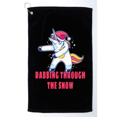 Christmas Unicorn Dabbing Through The Snow Xmas Dance Cute Cute Gift Platinum Collection Golf Towel