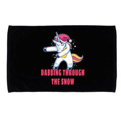 Christmas Unicorn Dabbing Through The Snow Xmas Dance Cute Cute Gift Microfiber Hand Towel