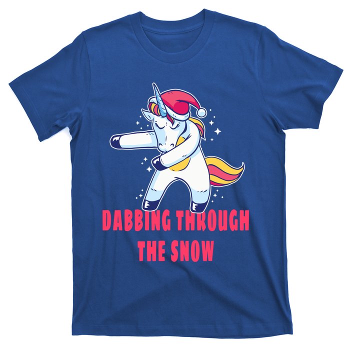 Christmas Unicorn Dabbing Through The Snow Xmas Dance Cute Cute Gift T-Shirt